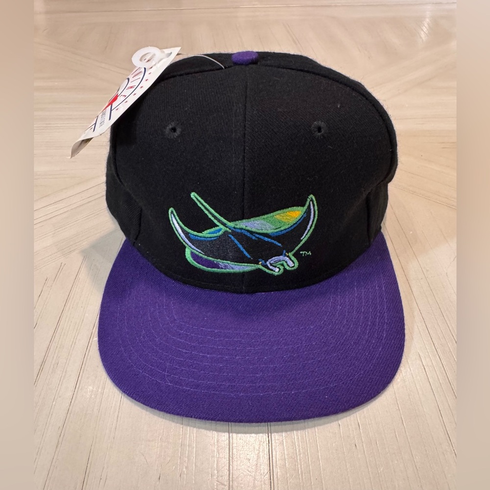 Vintage 90s Tampa Bay Devil Rays Logo 7 Snapback Hat NWT MLB Deadstock Cap